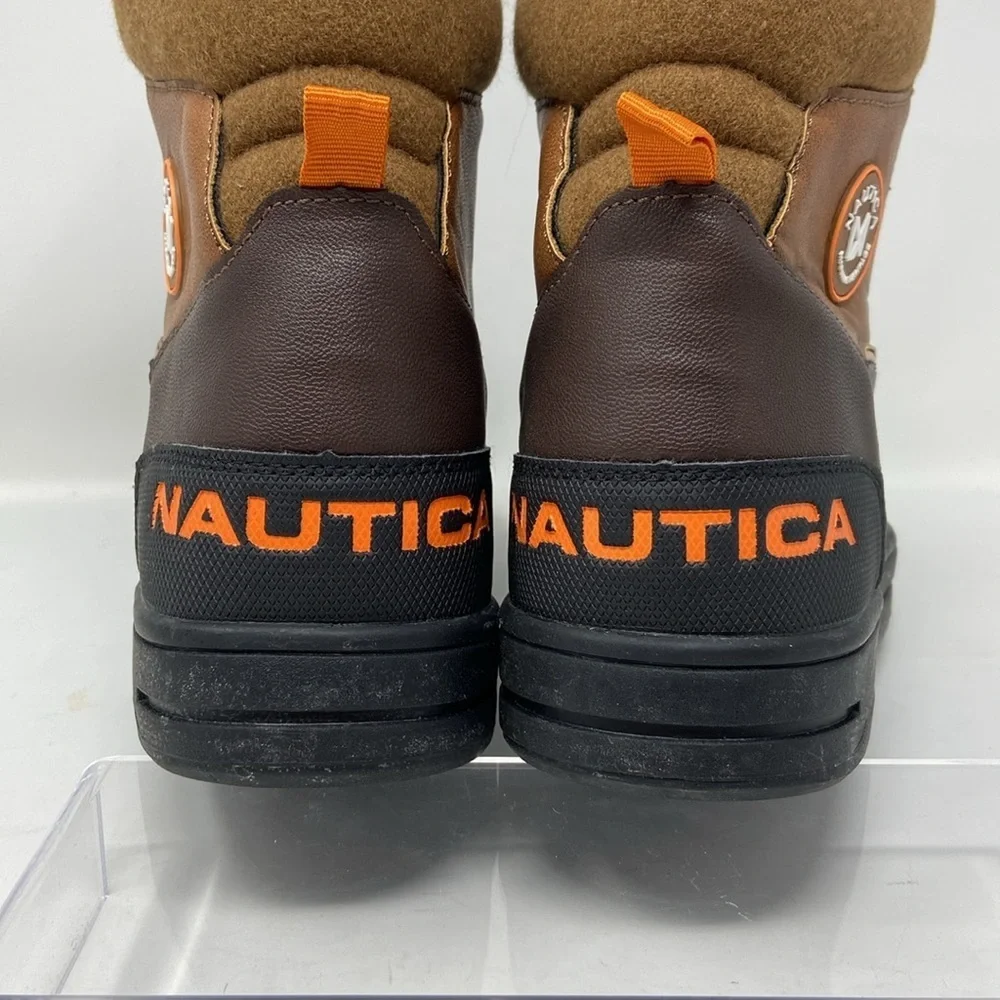 NWT Nautica Duck Brown Padden Waterproof Insulated Lace Up Vegan Boots Size 10